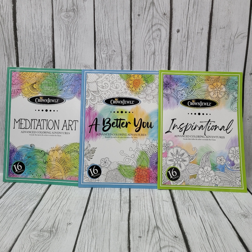 New Crown Jewlz Coloring Book Set - Meditation Art, A Better You, Inspirational